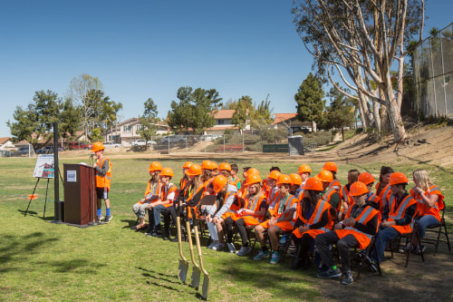 Groundbreaking ceremony on the field at La Costa Heights